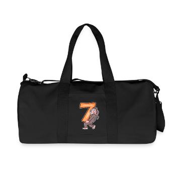 7 birthday 7 years old with animal motif - seven - Recycled Canvas Sports Bag by Stanley/Stella - black - Front