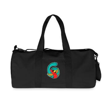 6 Birthday 6 years old with animal motif - six - Recycled Canvas Sports Bag by Stanley/Stella - black - Front