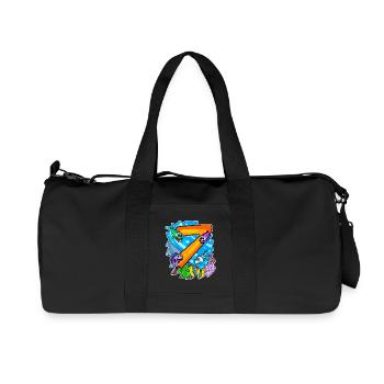 7 birthday 7 years old with animal motif - seven - Recycled Canvas Sports Bag by Stanley/Stella - black - Front