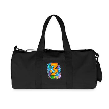 3 anniversaire 3 ans avec motif animal - trois - Sac de sport en toile recyclée Stanley/Stella - noir - Devant