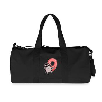 9 Birthday 9 years old with animal motif - nine - Recycled Canvas Sports Bag by Stanley/Stella - black - Front