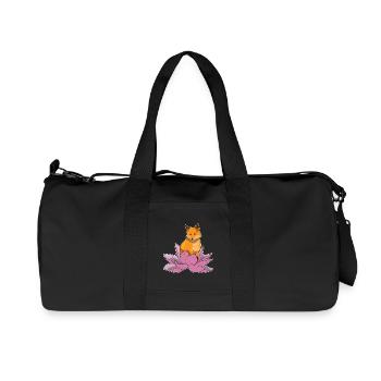 Fox Lotus Flower - Recycled Canvas Sports Bag by Stanley/Stella - black - Front