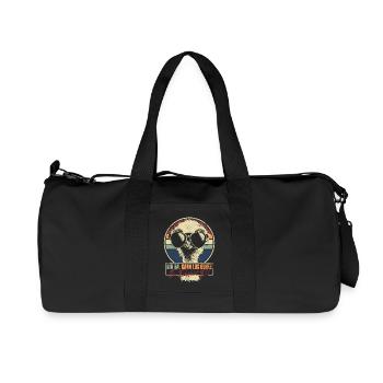 Bin Da Kann Los Gehen Es Eskaliert Eh Strauß Retro - Recycelte Canvas-Sporttasche von Stanley/Stella - Schwarz - Vorne