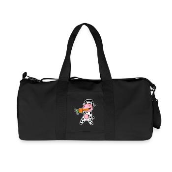 La vache mange la carotte - Sac de sport en toile recyclée Stanley/Stella - noir - Devant