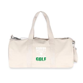 Funny stress golfing design for golfers - Recycled Canvas Sports Bag by Stanley/Stella - natural - Front