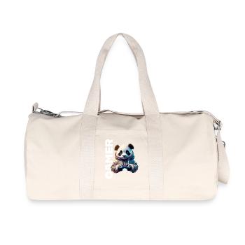 Gamer lettering with cool panda - Recycled Canvas Sports Bag by Stanley/Stella - natural - Front