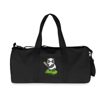 Panda Baseball Battes de baseball - Sac de sport en toile recyclée Stanley/Stella - noir - Devant