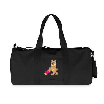 Bear Cricket Cricket Bats - Recycled Canvas Sports Bag by Stanley/Stella - black - Front