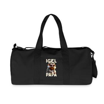 Igel Papa Daddy Vatertag Igelpapa Vater Igel Dad - Recycelte Canvas-Sporttasche von Stanley/Stella - Schwarz - Vorne
