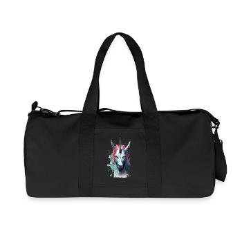 Evil Unicorn Head Unicorn Lover Gift - Recycled Canvas Sports Bag by Stanley/Stella - black - Front