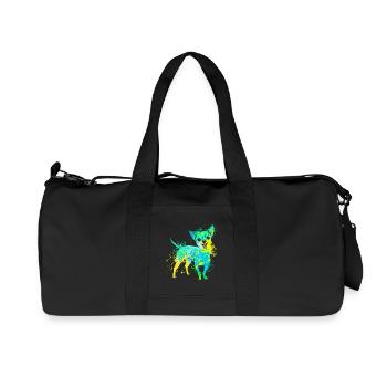 colorful splash art dog lover chihuahua - Recycelte Canvas-Sporttasche von Stanley/Stella - Schwarz - Vorne