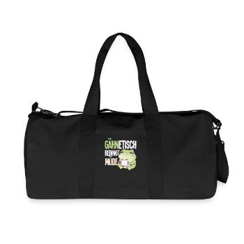 Gähntechnisch Bedingt Müde Frosch Morgenmuffel - Recycelte Canvas-Sporttasche von Stanley/Stella - Schwarz - Vorne