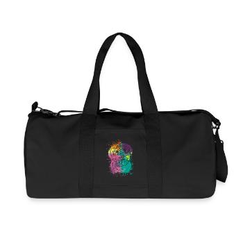colorful splash art dog lover yorkie - Recycelte Canvas-Sporttasche von Stanley/Stella - Schwarz - Vorne