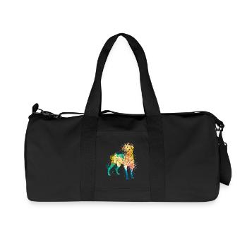 colorful splash art dog lover rottweiler - Recycelte Canvas-Sporttasche von Stanley/Stella - Schwarz - Vorne