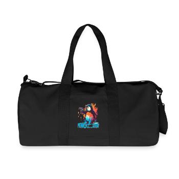 Pen..guin Pinguin mit Pistole - Recycelte Canvas-Sporttasche von Stanley/Stella - Schwarz - Vorne