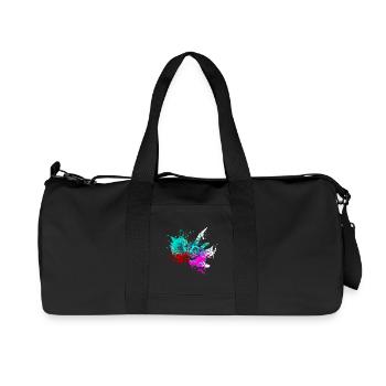 Splash art Dinosaur Triceratops head - Recycled Canvas Sports Bag by Stanley/Stella - black - Front