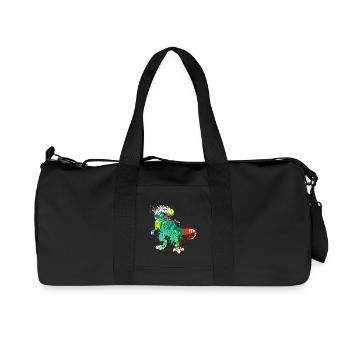 Splash Dinosaur Tyrannosaurus rex T-rex - Recycled Canvas Sports Bag by Stanley/Stella - black - Front