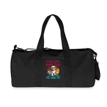 Caution I have a Shih Tzu and I'm not afriad to - Recycelte Canvas-Sporttasche von Stanley/Stella - Schwarz - Vorne