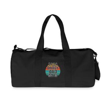Retro 70s Design with Dada Dad Bruh Lettering - Recycled Canvas Sports Bag by Stanley/Stella - black - Front