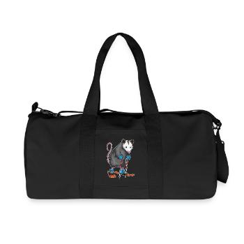 Marsupial rat skier skiing winter sports - Recycled Canvas Sports Bag by Stanley/Stella - black - Front