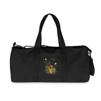 Guitare dans l’herbe avec des oiseaux - Sac de sport en toile recyclée Stanley/Stella - noir - Devant