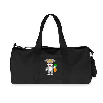Hase Landwirt Karotte Bauernhof - Recycelte Canvas-Sporttasche von Stanley/Stella - Schwarz - Vorne