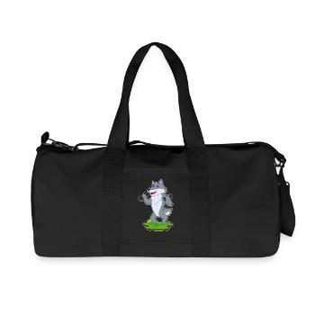 Culturisme Wolf Bodybuilder avec haltères - Sac de sport en toile recyclée Stanley/Stella - noir - Devant