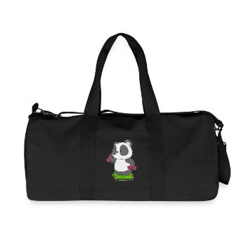 Panda Bodybuilder Dumbbells Bodybuilding - Sac de sport en toile recyclée Stanley/Stella - noir - Devant