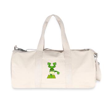 Frog Handstand Workout Gymnastics - Recycled Canvas Sports Bag by Stanley/Stella - natural - Front