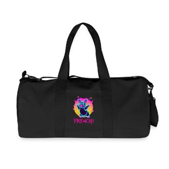 Lustiger Frenchie Hund Französiche Bulldogge Synth - Recycelte Canvas-Sporttasche von Stanley/Stella - Schwarz - Vorne
