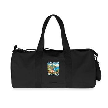 Italy Lipari Sizilien Inspirierendes Design - Recycelte Canvas-Sporttasche von Stanley/Stella - Schwarz - Vorne
