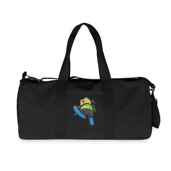 Katze Skispringer Ski Wintersport - Recycelte Canvas-Sporttasche von Stanley/Stella - Schwarz - Vorne