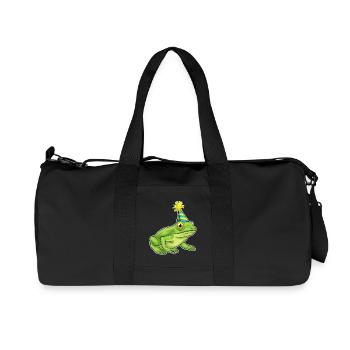 Frosch Geburtstag Partyhut - Recycelte Canvas-Sporttasche von Stanley/Stella - Schwarz - Vorne