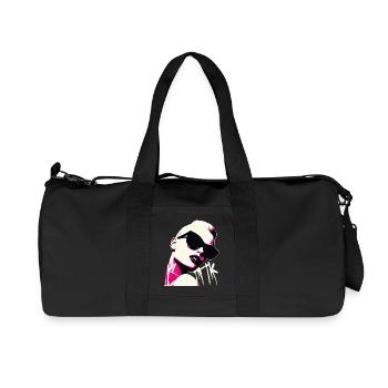 Pop Art Woman with Sunglasses Design - Recycled Canvas Sports Bag by Stanley/Stella - black - Front