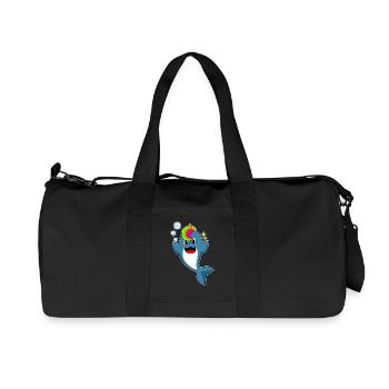 Licorne dauphin - Sac de sport en toile recyclée Stanley/Stella - noir - Devant