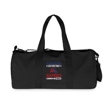 Touch me and your first sambo lesson is free - Recycelte Canvas-Sporttasche von Stanley/Stella - Schwarz - Vorne