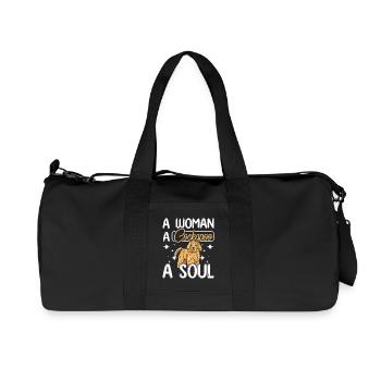 A woman a cockapoo a soul - Recycelte Canvas-Sporttasche von Stanley/Stella - Schwarz - Vorne