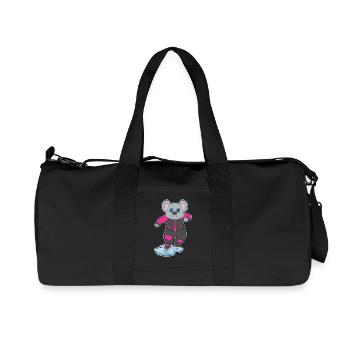 Mouse Ice Skating Skates - Recycled Canvas Sports Bag by Stanley/Stella - black - Front