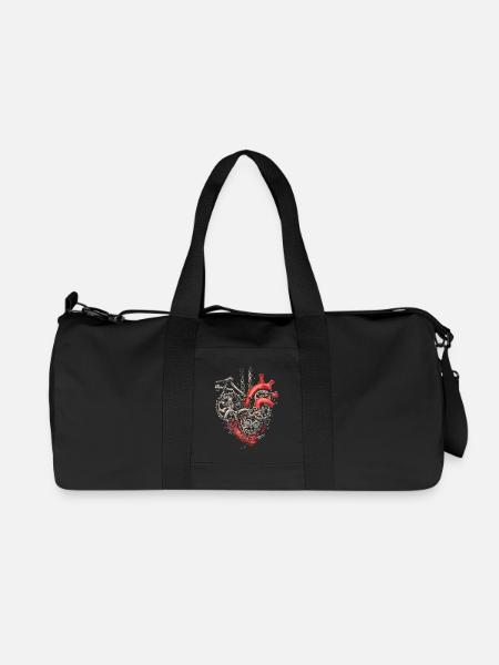Bicycle Mechanic Heart - Bicycle Lovers - Recycled Canvas Sports Bag by Stanley/Stella - black
