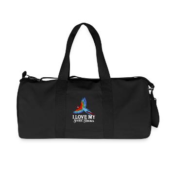 J'adore mes aras écarlates - Sac de sport en toile recyclée Stanley/Stella - noir - Devant
