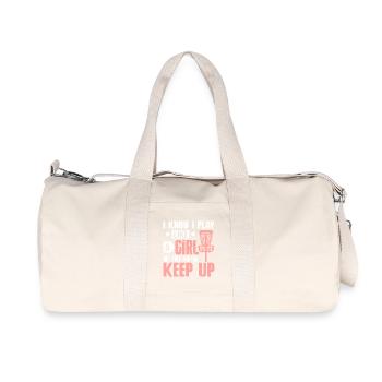 Je sais que je joue au golf comme une fille essaie de suivre - Sac de sport en toile recyclée Stanley/Stella - blanc naturel - Devant