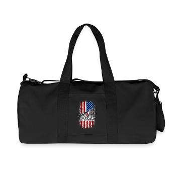Usa Drapeau américain 4 juillet patriotique disc golf - Sac de sport en toile recyclée Stanley/Stella - noir - Devant