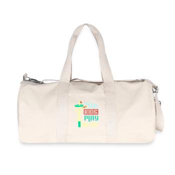 Pour les enfants cool enfants jouent au disc golf - Sac de sport en toile recyclée Stanley/Stella - blanc naturel - Devant