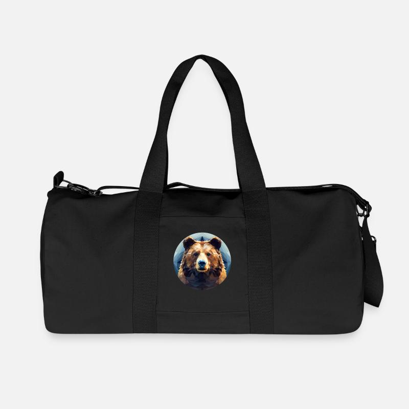 Bär in Polygon-Geometrie - Recycelte Canvas-Sporttasche von Stanley/Stella - Schwarz