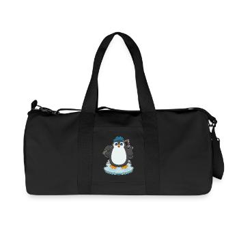 Penguin Angler Fishing Rod Fishing Rod - Recycled Canvas Sports Bag by Stanley/Stella - black - Front