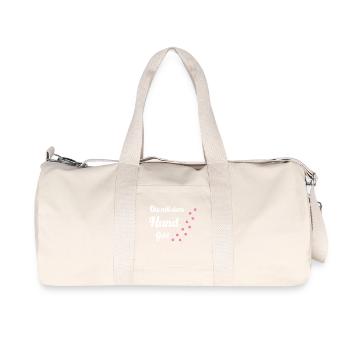 Die mit dem Hund geht Hunde Mama - Recycelte Canvas-Sporttasche von Stanley/Stella - Naturweiß - Vorne