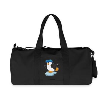 École de casquette d’élève pingouin - Sac de sport en toile recyclée Stanley/Stella - noir - Devant