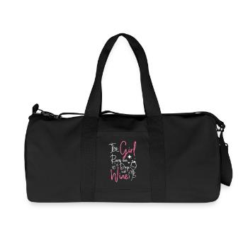This girl runs on dogs and wine - Recycelte Canvas-Sporttasche von Stanley/Stella - Schwarz - Vorne