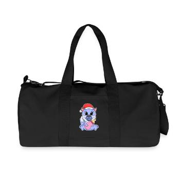 Bébé loup Noël - Sac de sport en toile recyclée Stanley/Stella - noir - Devant