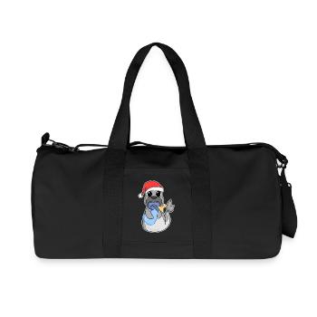 Bébé Lion de mer Noël - Sac de sport en toile recyclée Stanley/Stella - noir - Devant
